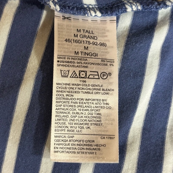 GAP Striped Hirt Sleeve Knit Mock Wrap Dress - Picture 7 of 7